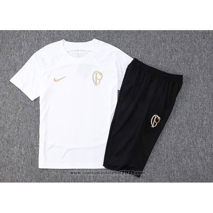 Fato de Treino Corinthians Manga Curta 2023-2024 Branco - Calcas Curta